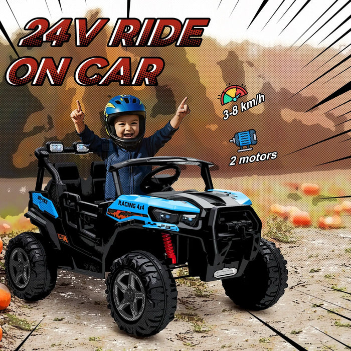 24V Kids Electric Ride-On Truck – Blue | Remote Control, Music and Headlights AIYAPLAY - Little and Giant Explorers AIYAPLAY