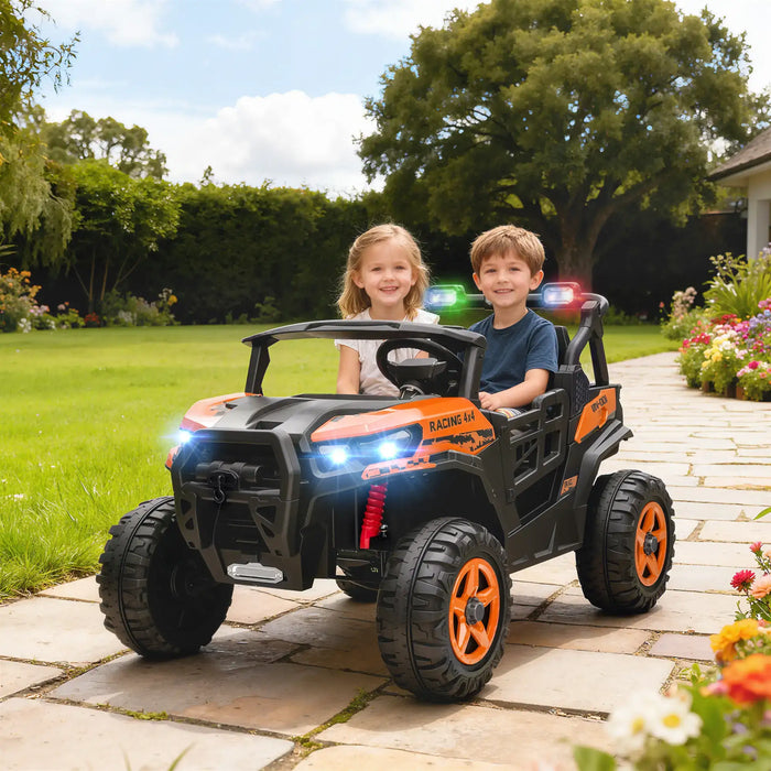 24V Kids Electric Ride-On Truck – Orange | Remote Control, Music and Headlights AIYAPLAY - Little and Giant Explorers AIYAPLAY
