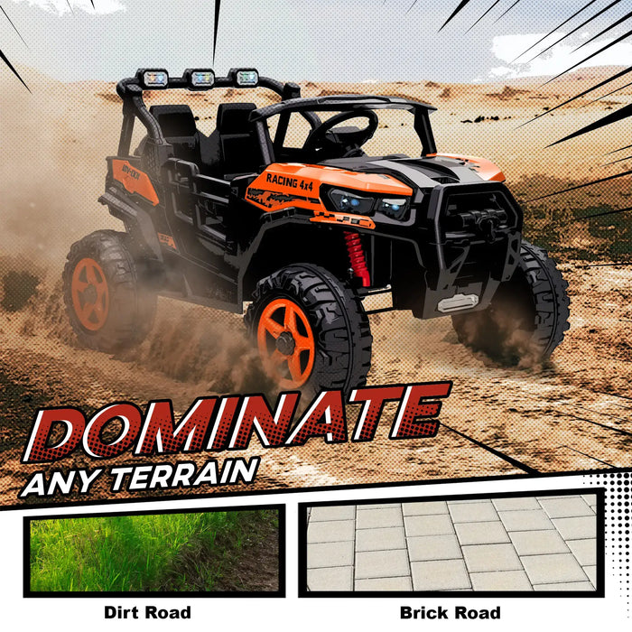 24V Kids Electric Ride-On Truck – Orange | Remote Control, Music and Headlights AIYAPLAY - Little and Giant Explorers AIYAPLAY