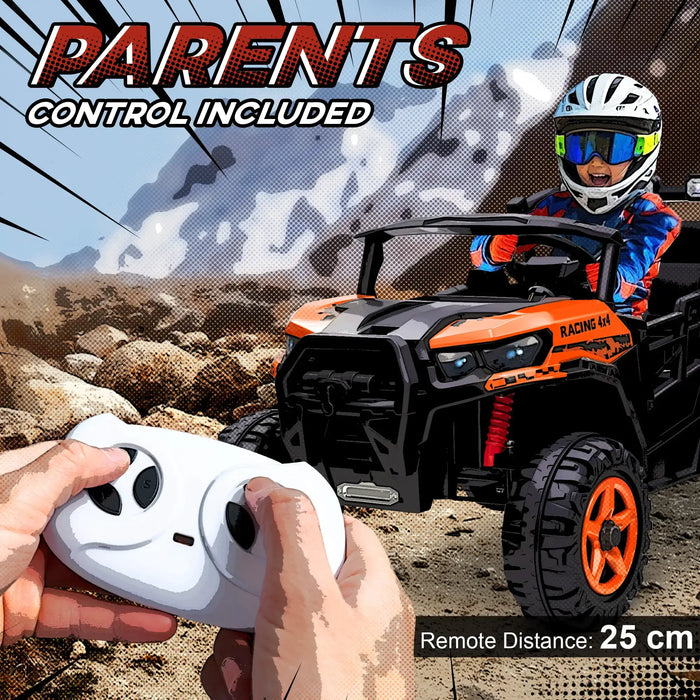 24V Kids Electric Ride-On Truck – Orange | Remote Control, Music and Headlights AIYAPLAY - Little and Giant Explorers AIYAPLAY