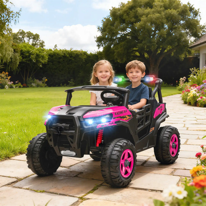 24V Kids Electric Ride-On Truck – Pink | Remote Control, Music and Headlights AIYAPLAY - Little and Giant Explorers AIYAPLAY
