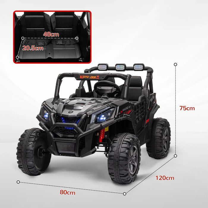 24V Kids Ride-On UTV Black | Premium 2-Seater Adventure - Little and Giant Explorers AIYAPLAY
