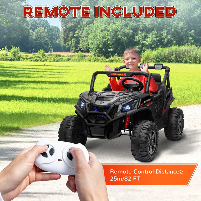24V Kids Ride-On UTV Black | Premium 2-Seater Adventure - Little and Giant Explorers AIYAPLAY