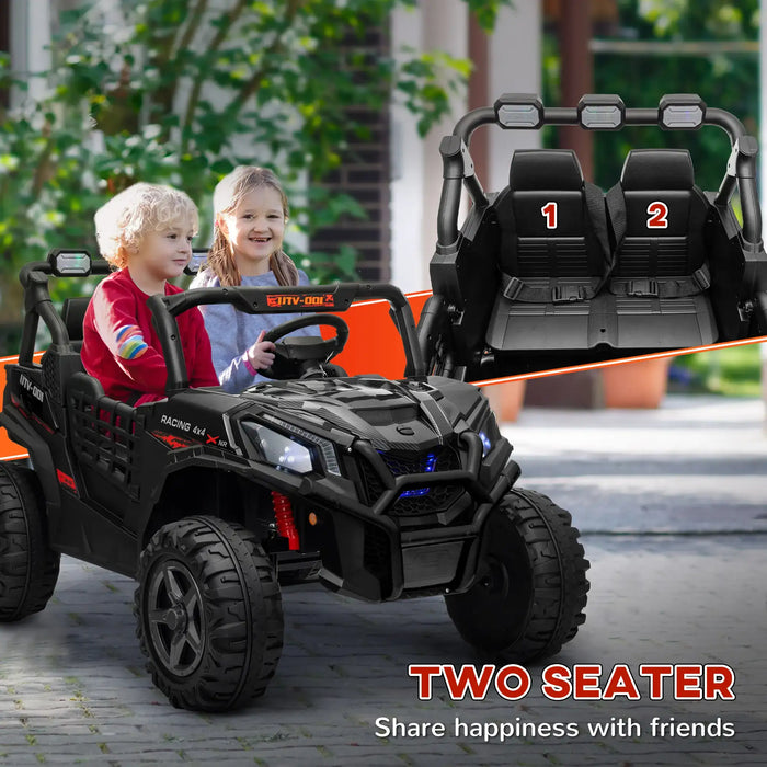 24V Kids Ride-On UTV Black | Premium 2-Seater Adventure - Little and Giant Explorers AIYAPLAY