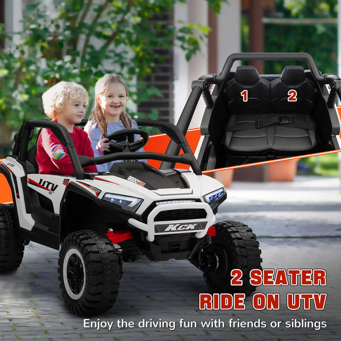 24V Kids Ride-On Car White | Premium Two-Seater SUV Adventure Vehicle - Little and Giant Explorers AIYAPLAY
