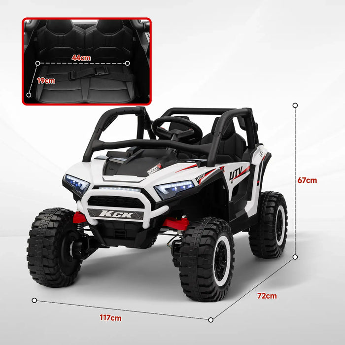 24V Kids Ride-On Car White | Premium Two-Seater SUV Adventure Vehicle - Little and Giant Explorers AIYAPLAY