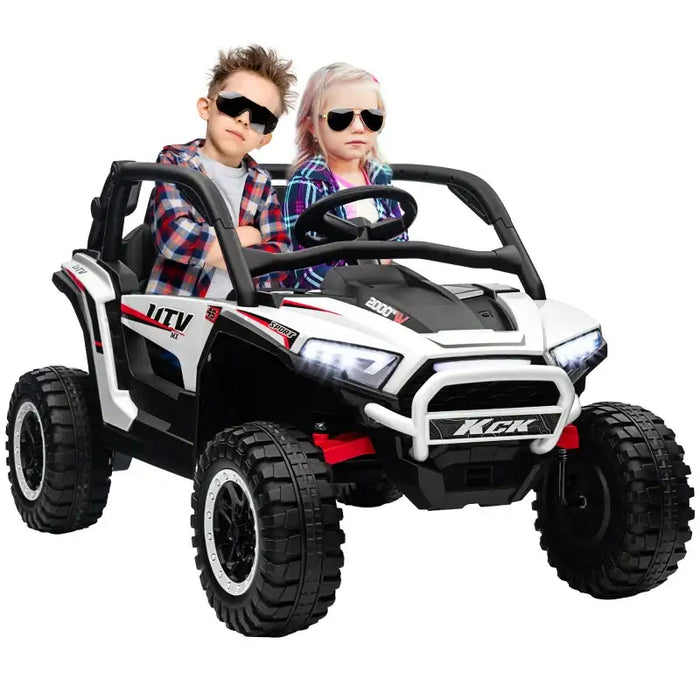 24V Kids Ride-On Car White | Premium Two-Seater SUV Adventure Vehicle - Little and Giant Explorers AIYAPLAY