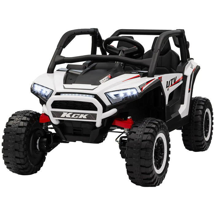 24V Kids Ride-On Car White | Premium Two-Seater SUV Adventure Vehicle - Little and Giant Explorers AIYAPLAY