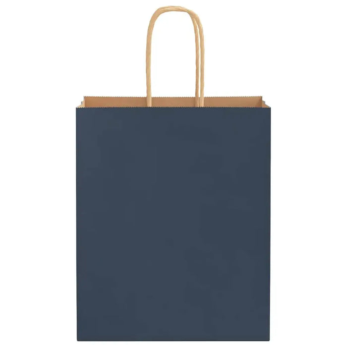 250 Paper Bags with Handles in Blue (18 x 8 x 22cm) - Little and Giant Explorers vidaXL