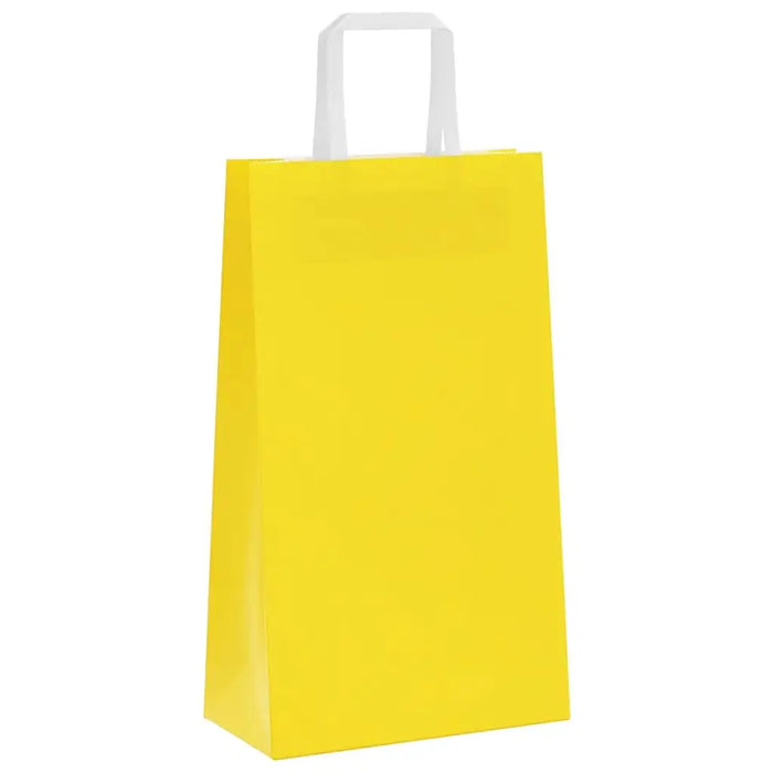 250 Paper Bags with Handles in Yellow (21 x 11 x 36cm) - Little and Giant Explorers vidaXL