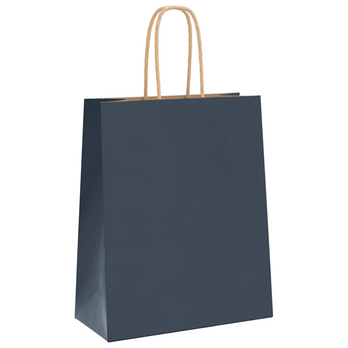 250 Paper Bags with Handles in Blue (18 x 8 x 22cm) - Little and Giant Explorers vidaXL