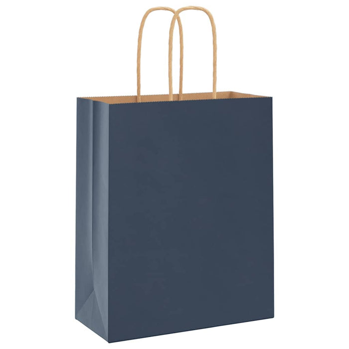 250 Paper Bags with Handles in Blue (18 x 8 x 22cm) - Little and Giant Explorers vidaXL