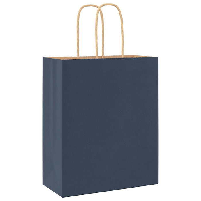 250 Paper Bags with Handles in Blue (18 x 8 x 22cm) - Little and Giant Explorers vidaXL