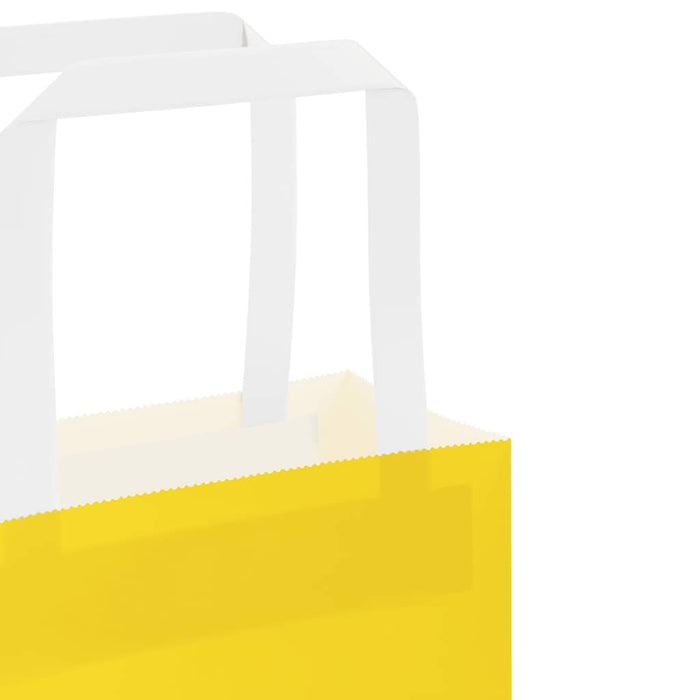 250 Paper Bags with Handles in Yellow (21 x 11 x 36cm) - Little and Giant Explorers vidaXL