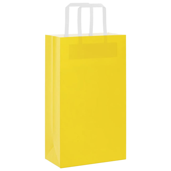 250 Paper Bags with Handles in Yellow (21 x 11 x 36cm) - Little and Giant Explorers vidaXL