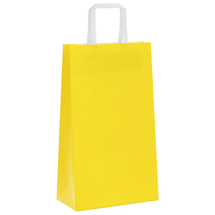 250 Paper Bags with Handles in Yellow (21 x 11 x 36cm) - Little and Giant Explorers vidaXL