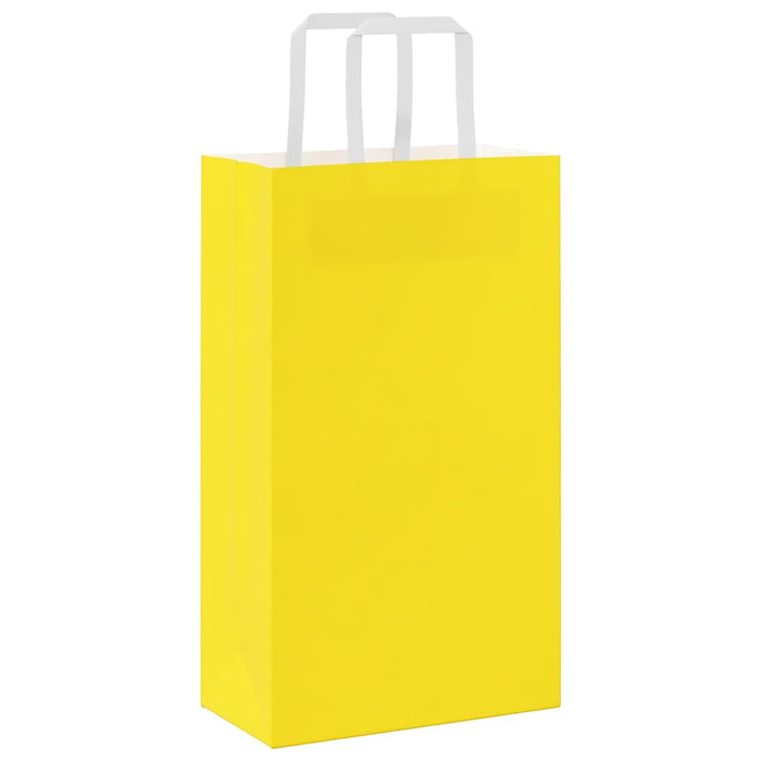 250 Paper Bags with Handles in Yellow (21 x 11 x 36cm) - Little and Giant Explorers vidaXL