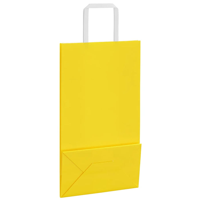 250 Paper Bags with Handles in Yellow (21 x 11 x 36cm) - Little and Giant Explorers vidaXL