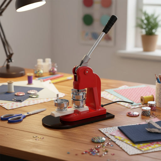 Badge Maker Machine with Circle Cutter 25mm - Little and Giant Explorers vidaXL