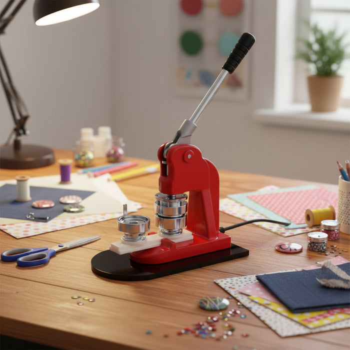 Badge Maker Machine with Circle Cutter 25mm - Little and Giant Explorers vidaXL