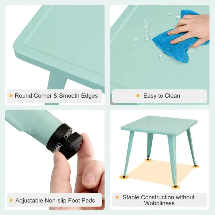 27-Inch Kids Steel Table – Blue | Durable, Safe and Modern Design COSTWAY - Little and Giant Explorers Costway