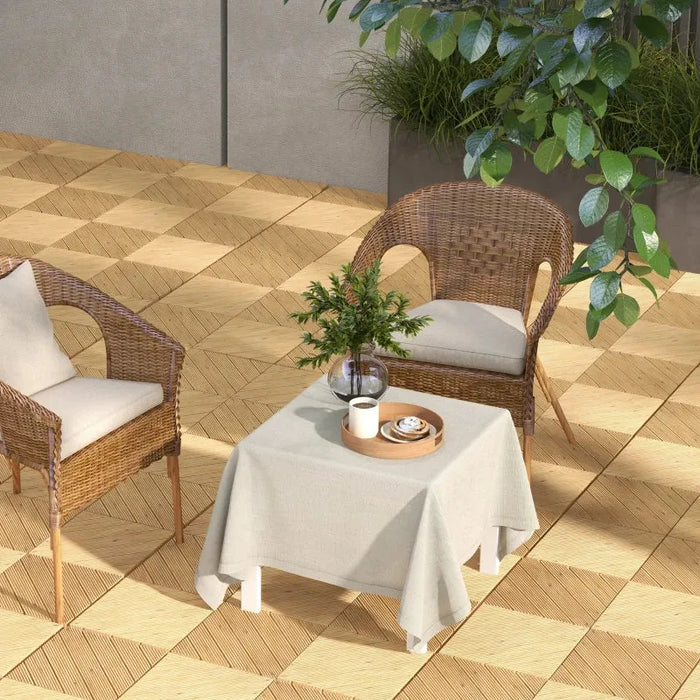 27-Piece Interlocking Deck Tiles Set – Yellow Fir Wood | 2.43m² Coverage OUTSUNNY - Little and Giant Explorers Outsunny