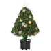 2ft Pre-Lit Artificial Christmas Tree | Fibre Optic and LED Lights - Baubles and Star Topper HOMCOM - Little and Giant Explorers HOMCOM