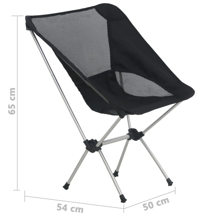 2x Folding Camping Chairs with Carry Bag 54x50x65 cm Aluminium - Little and Giant Explorers vidaXL