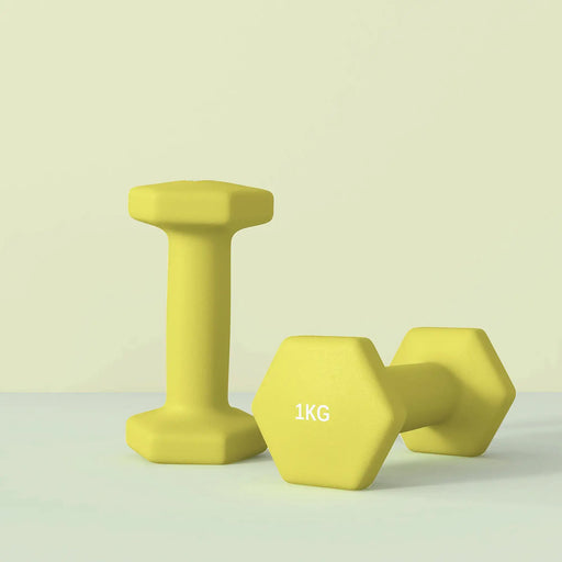 2x1kg Hex Dumbbell Set – Yellow | Anti-Roll Design with Non-Slip Handles SPORTNOW - Little and Giant Explorers SPORTNOW