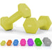 2x1kg Hex Dumbbell Set – Yellow | Anti-Roll Design with Non-Slip Handles SPORTNOW - Little and Giant Explorers SPORTNOW