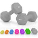 2x6kg Hex Dumbbell Set – Grey | Anti-Roll Design with Non-Slip Handles SPORTNOW - Little and Giant Explorers SPORTNOW