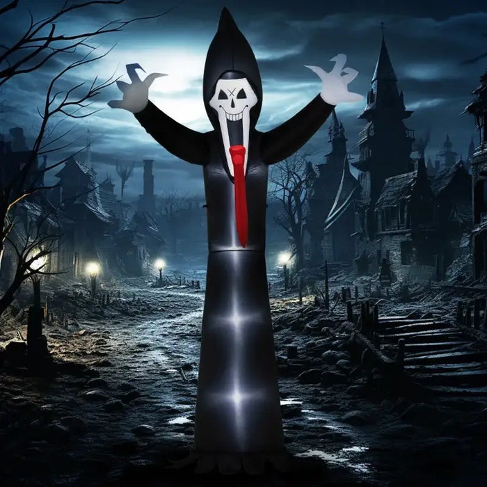 3.1m Halloween Inflatable Grim Reaper – LED Light-Up Decoration | Blower and Anchors OUTSUNNY - Little and Giant Explorers Outsunny