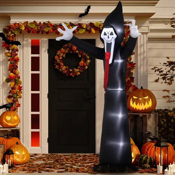 3.1m Halloween Inflatable Grim Reaper – LED Light-Up Decoration | Blower and Anchors OUTSUNNY - Little and Giant Explorers Outsunny