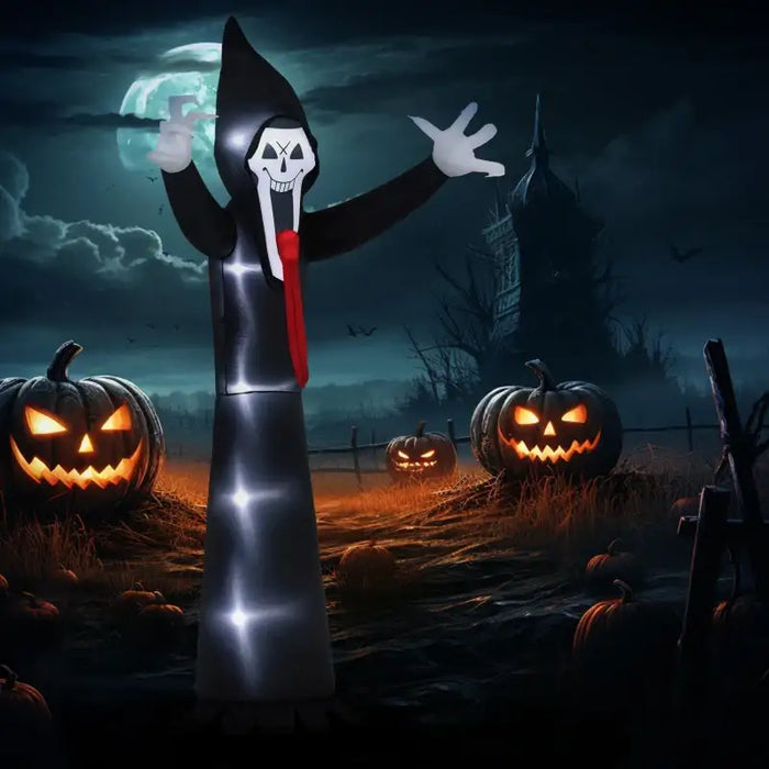 3.1m Halloween Inflatable Grim Reaper – LED Light-Up Decoration | Blower and Anchors OUTSUNNY - Little and Giant Explorers Outsunny