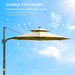 Cantilever Parasol with Solar Lights Power Bank 360° Spin 3m - Little and Giant Explorers Outsunny
