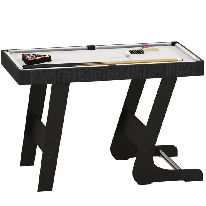 Compact 3.5ft pool table with cues, balls, and accessories for family games room