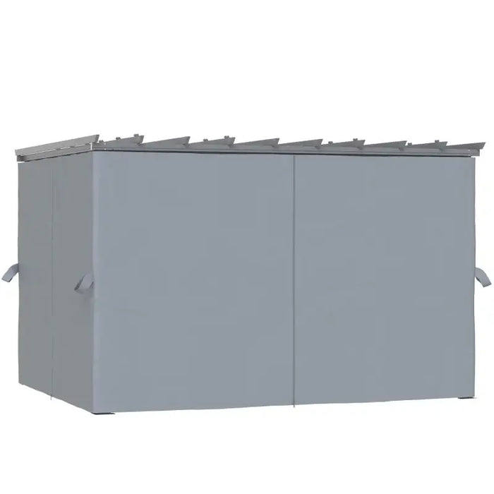 3.6x3m Aluminium Pergola – Dark Grey | Retractable Canopy Garden Shelter - Curtains and Drainage Holes OUTSUNNY - Little and Giant Explorers Outsunny