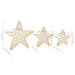 3 Christmas Decoration Stars in Gold Mesh and LEDs - Little and Giant Explorers vidaXL