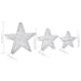 3 Christmas Decoration Stars in Silver Mesh and LEDs - Little and Giant Explorers vidaXL