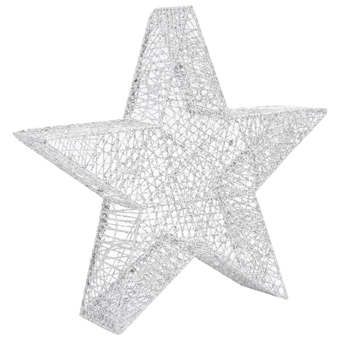 3 Christmas Decoration Stars in Silver Mesh and LEDs - Little and Giant Explorers vidaXL