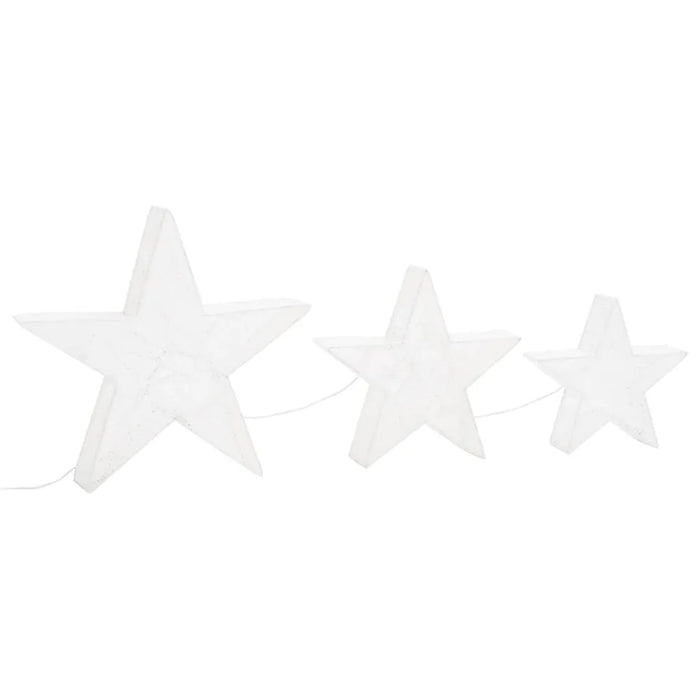 3 Christmas Decoration Stars in White Mesh and LEDs - Little and Giant Explorers vidaXL