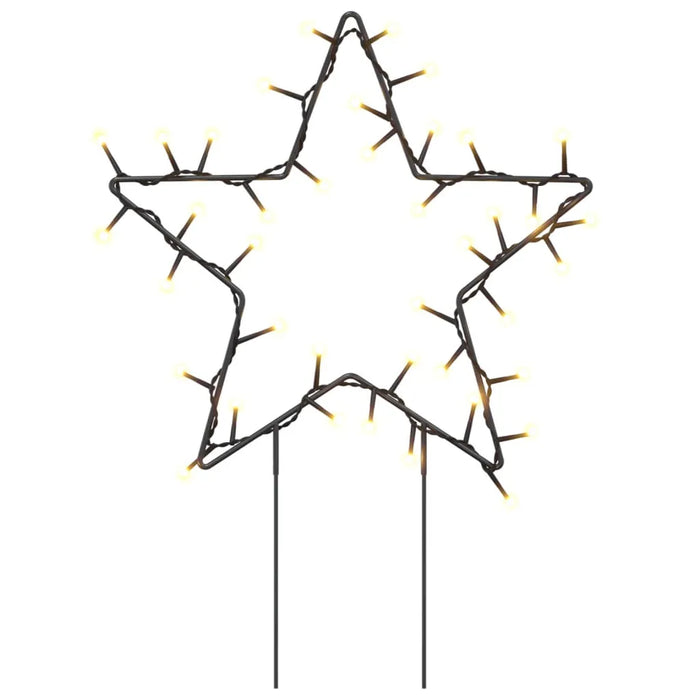 3 Christmas Star Light Decorations with Spikes and 50 LEDs 29cm - Little and Giant Explorers vidaXL