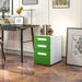 Filing Cabinet with Lock | Three-Drawer Steel Construction (Green Edition) - Little and Giant Explorers Vinsetto