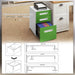 Filing Cabinet with Lock | Three-Drawer Steel Construction (Green Edition) - Little and Giant Explorers Vinsetto
