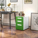 3 Drawer Steel Lockable Filing Cabinet in Green - Little and Giant Explorers Vinsetto