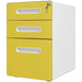 3 Drawer Steel Lockable Filing Cabinet in Yellow - Little and Giant Explorers Vinsetto