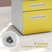 3 Drawer Steel Lockable Filing Cabinet in Yellow - Little and Giant Explorers Vinsetto