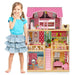 3-Floor Wooden Dollhouse - Little and Giant Explorers Costway