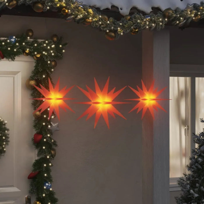 3 Foldable Christmas Lights with LEDs in Red - Little and Giant Explorers vidaXL