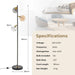 Floor lamp with specifications on a white background